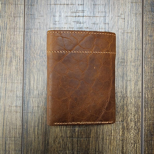 Mens Leather Bifold Wallet - Hanks Deluxe Bison Wallet - Free Shipping -  Hanks Belts