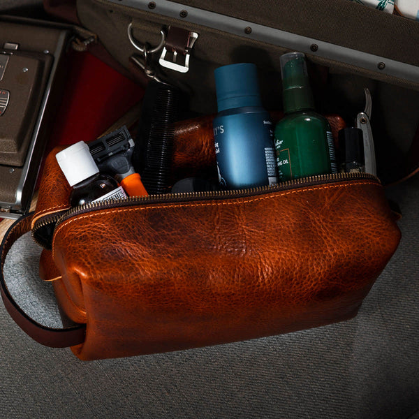 Canvas and Leather Dopp Kit P27 - Original Pouches / Dopp kits by