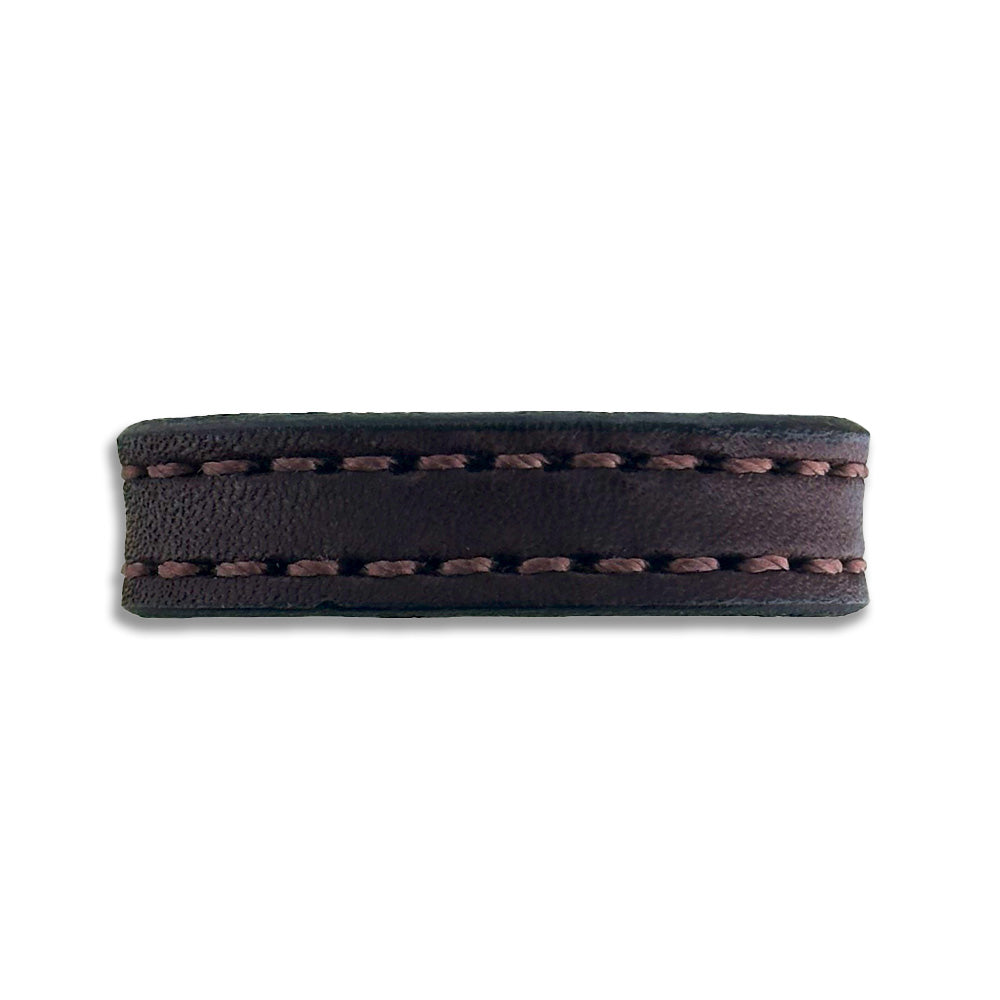 1.5&quot; Leather Brown Stitched Keeper