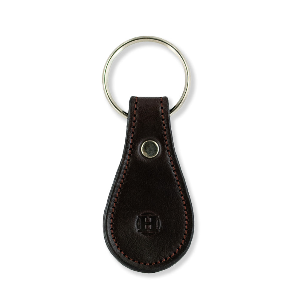 Hanks Bell Leather Key Fob in Havana with H stamped on front