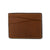 Introducing the Cumberland Bison Card Holder by Hanks Belts: a sleek, peanut brown leather wallet crafted in the USA. This sophisticated card holder features three card slots on one side and meticulous stitching along the edges, providing a polished look. Designed for minimalists, this ultra-thin and lightweight wallet offers a slim profile and exceptional durability, making it an ideal choice for everyday use.