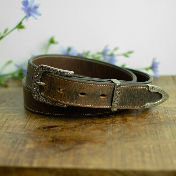 Women's Stylish Country Western Leather Belt with Buckle Set | Willow ...