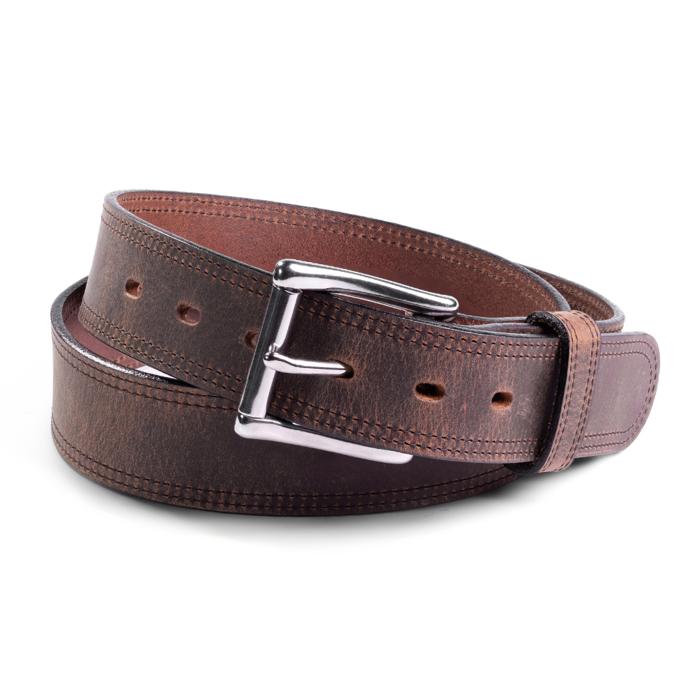 Hanks Wyoming Bison belt in 1.5" Width in Brown