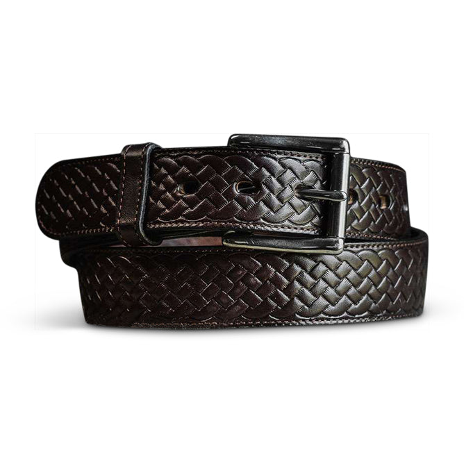 Classic Basket Weave Leather Belt