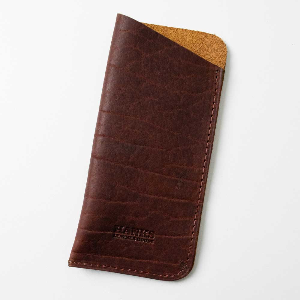 Brown Bison Eyeglass Case ON White Background