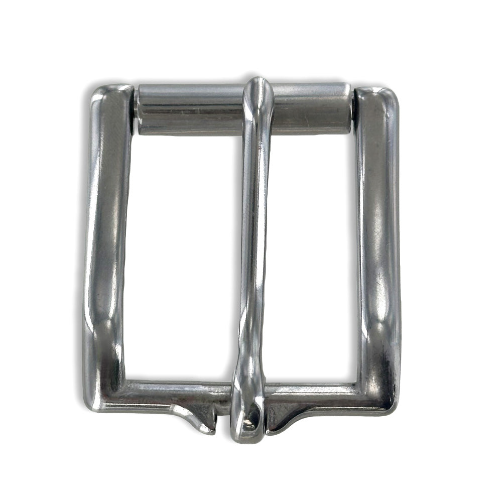 Overhead view of nickel free stainless steel buckle - 1.25&quot;