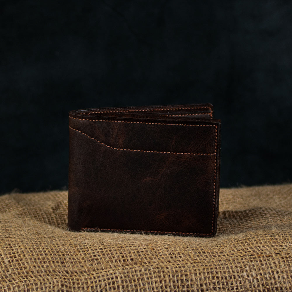 Stonewood Brown Champlain Bifold Wallet on Burlap