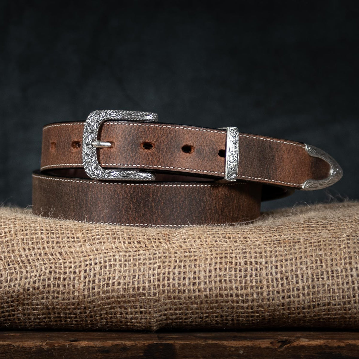 Dakota Belt Rolled on Burlap