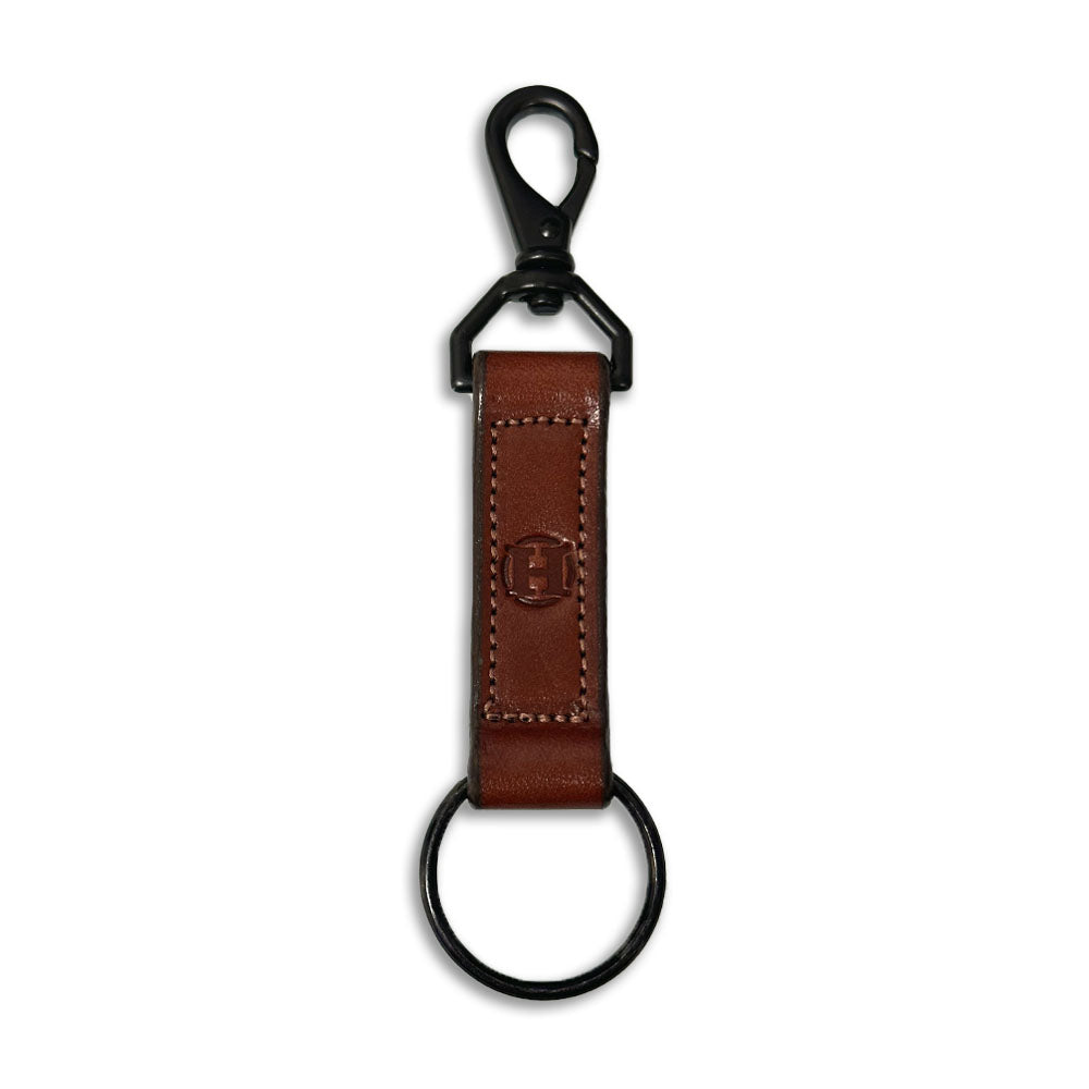 Handy Dandy Rectangle Keychain with snap and key ring combination in Oak