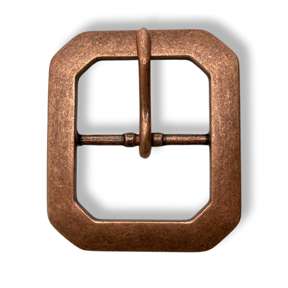 1.25&quot; Octagonal Buckle in Antique Copper