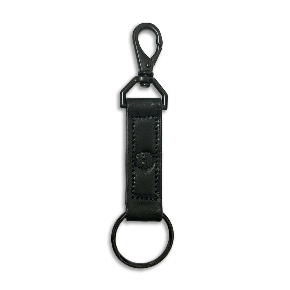 Handy Dandy Rectangle Keychain with snap and key ring combination in Black