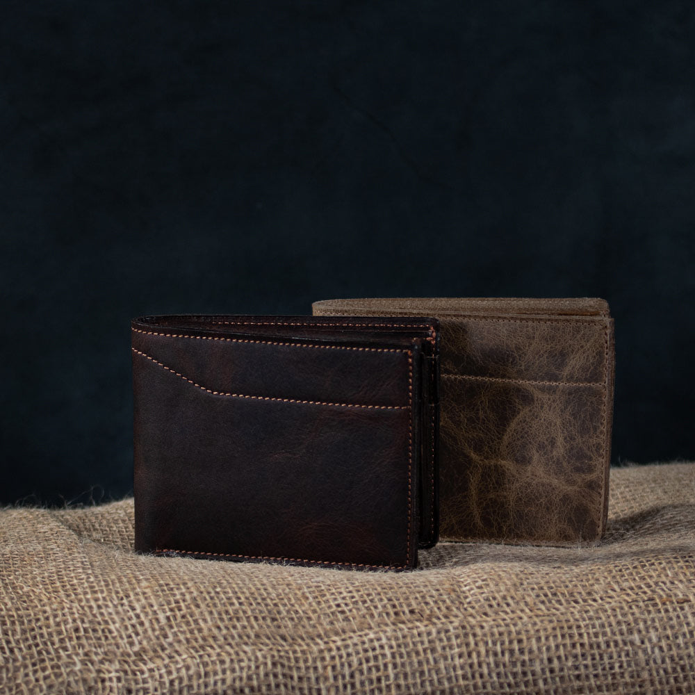 Champlain Bifold Wallets on Burlap