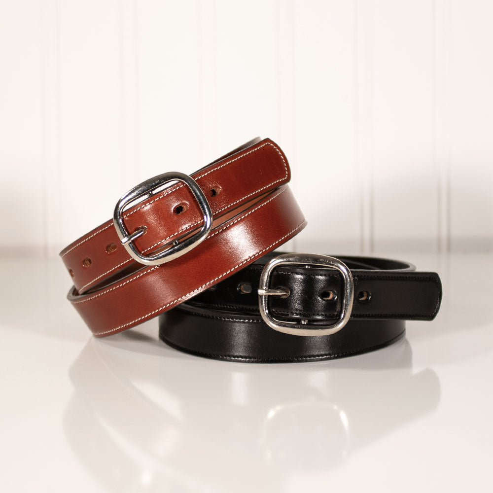 Black and Oak Eloise Belt on Reflection Background