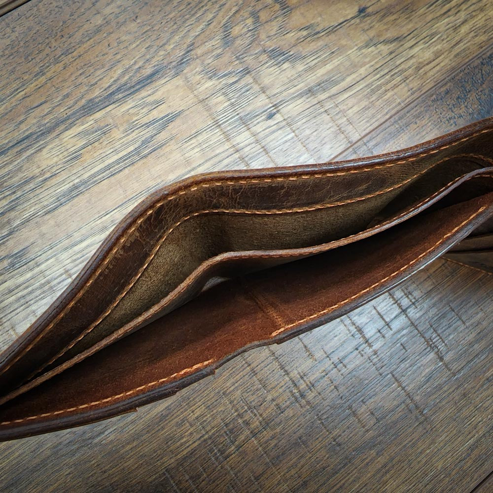 Hanks Belts Medium Bifold Bison Wallet