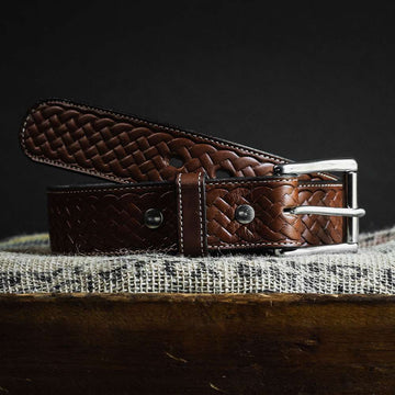 Round Buckle Wide Leather Belt - Illustrated Living