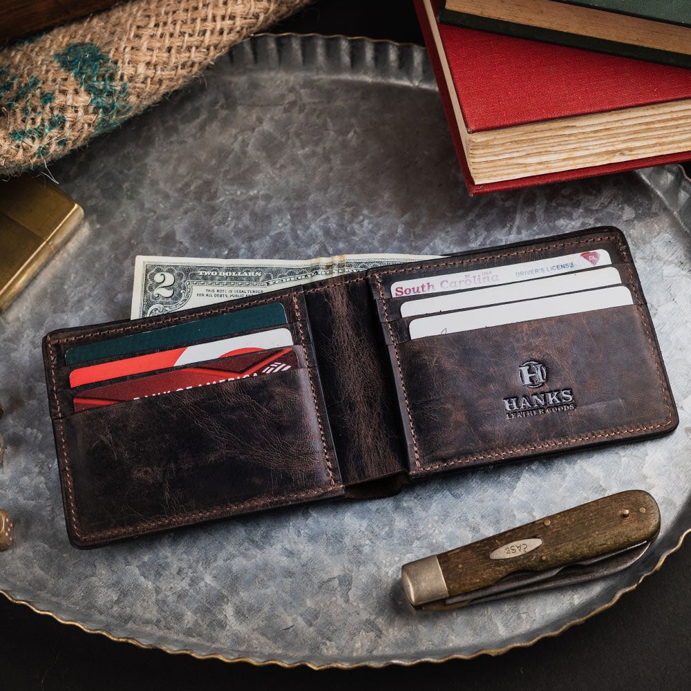 Tan Colour Bi-Fold Italian Leather Money Clip Card Holder/Slim