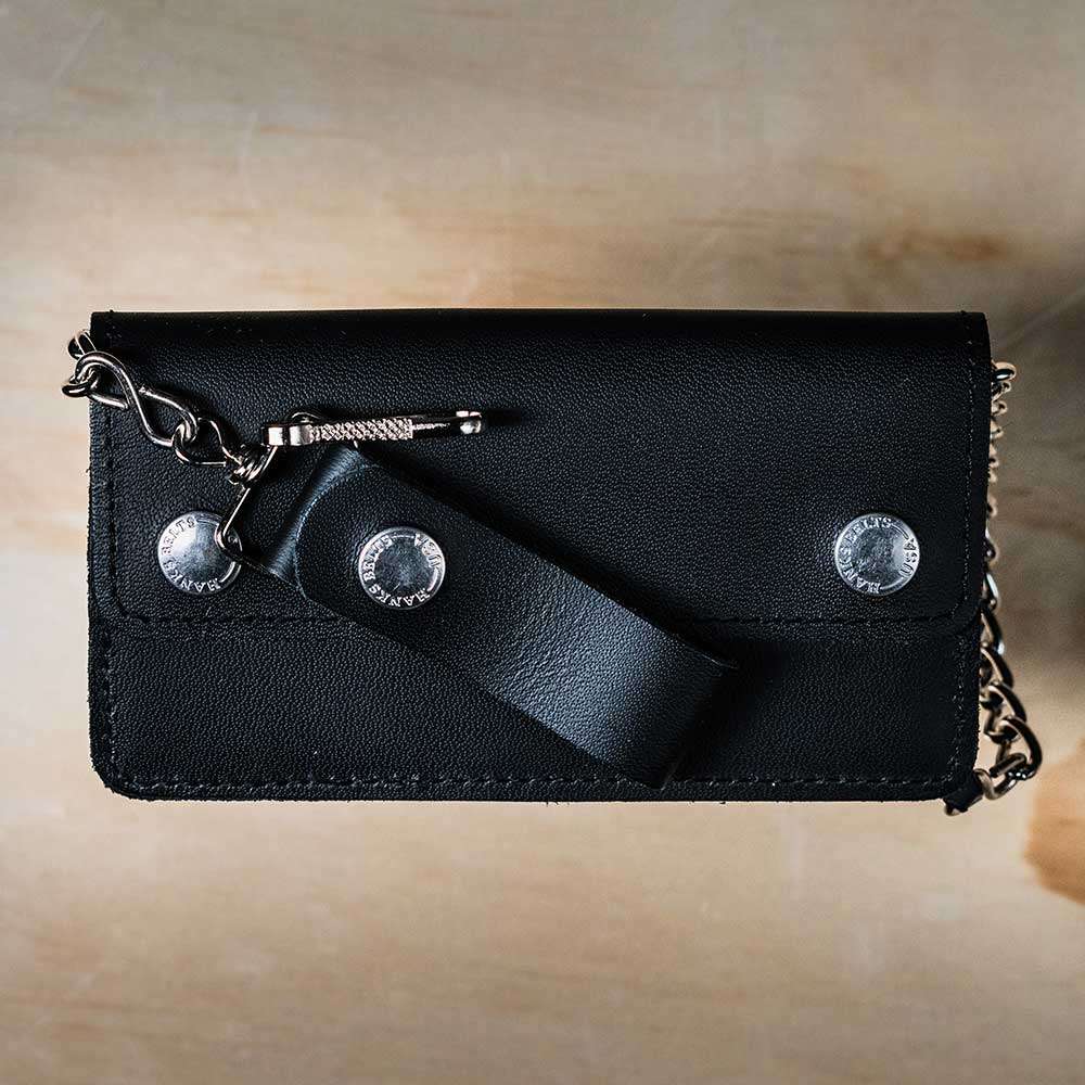 Handmade Leather Mid Wallet Biker Wallet Chain Wallet