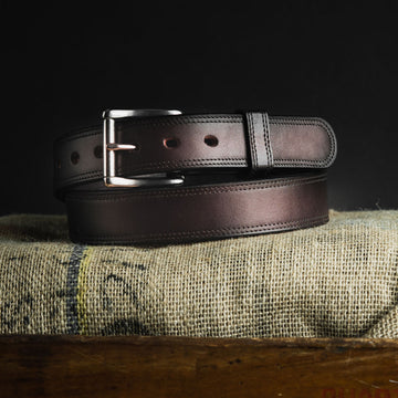 Silver Rectangle 1 3/4 Inch Leather Belt Sale